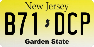 NJ license plate B71DCP