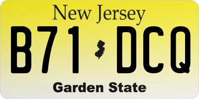 NJ license plate B71DCQ