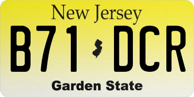 NJ license plate B71DCR