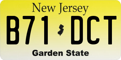 NJ license plate B71DCT