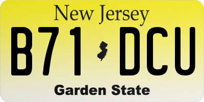 NJ license plate B71DCU