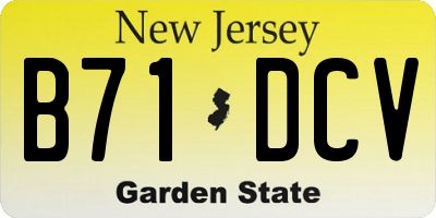 NJ license plate B71DCV
