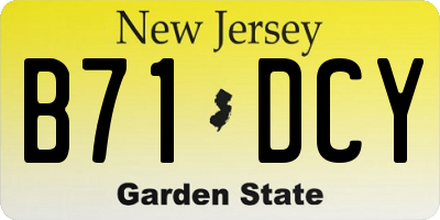 NJ license plate B71DCY