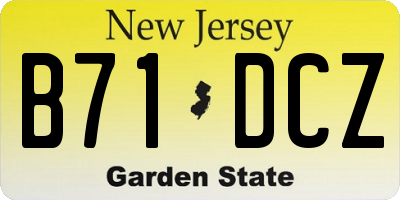 NJ license plate B71DCZ