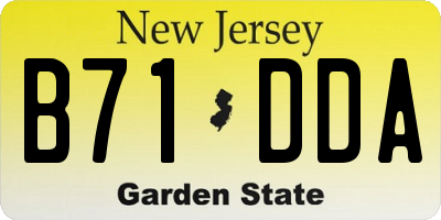 NJ license plate B71DDA
