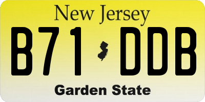 NJ license plate B71DDB