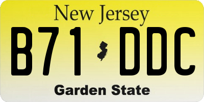 NJ license plate B71DDC