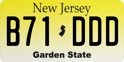 NJ license plate B71DDD