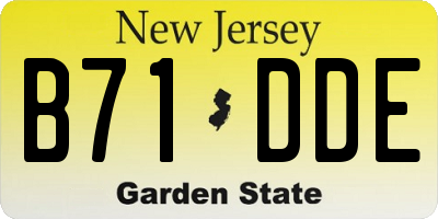 NJ license plate B71DDE