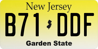 NJ license plate B71DDF