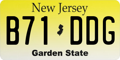 NJ license plate B71DDG