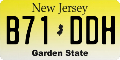 NJ license plate B71DDH