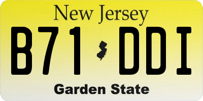 NJ license plate B71DDI