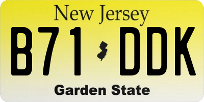 NJ license plate B71DDK