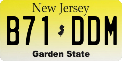 NJ license plate B71DDM