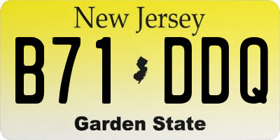 NJ license plate B71DDQ