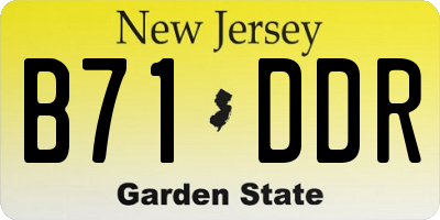 NJ license plate B71DDR