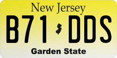 NJ license plate B71DDS