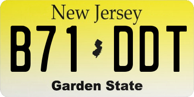 NJ license plate B71DDT