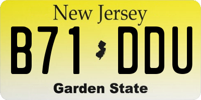 NJ license plate B71DDU