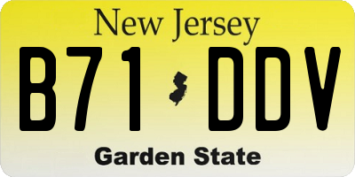 NJ license plate B71DDV