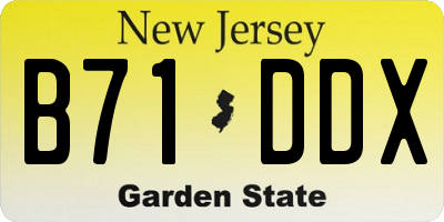 NJ license plate B71DDX