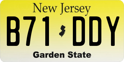 NJ license plate B71DDY