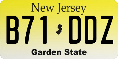 NJ license plate B71DDZ