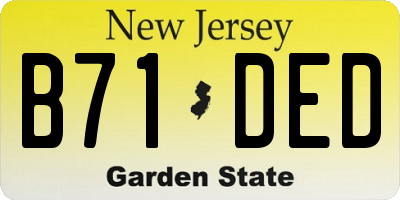 NJ license plate B71DED