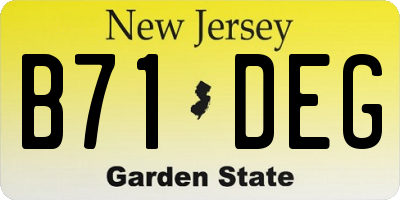 NJ license plate B71DEG