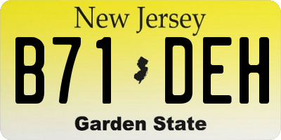 NJ license plate B71DEH