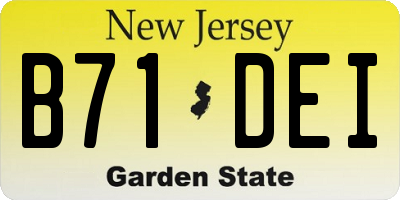 NJ license plate B71DEI