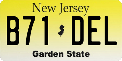 NJ license plate B71DEL