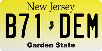 NJ license plate B71DEM