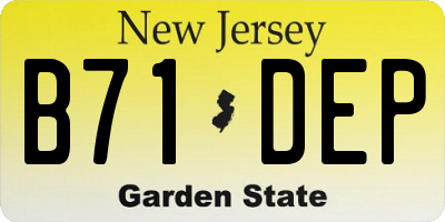 NJ license plate B71DEP