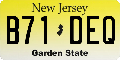 NJ license plate B71DEQ
