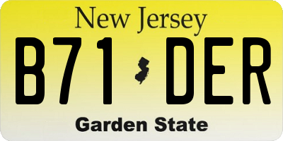 NJ license plate B71DER