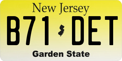 NJ license plate B71DET