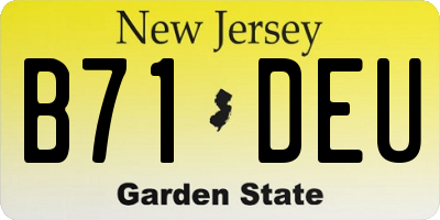 NJ license plate B71DEU