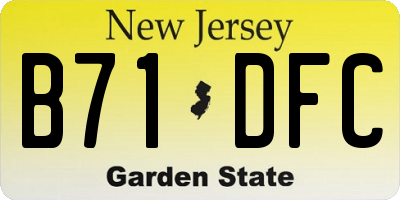 NJ license plate B71DFC