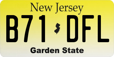 NJ license plate B71DFL