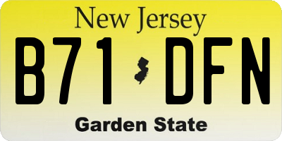 NJ license plate B71DFN