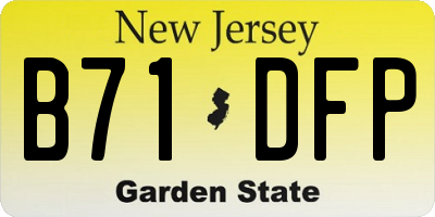 NJ license plate B71DFP