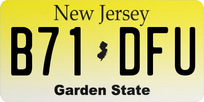 NJ license plate B71DFU