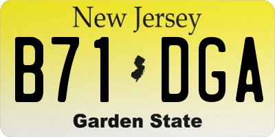 NJ license plate B71DGA