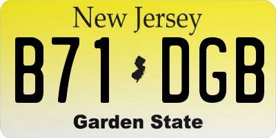 NJ license plate B71DGB