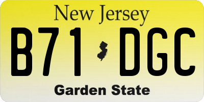 NJ license plate B71DGC