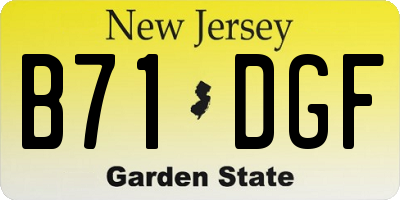NJ license plate B71DGF