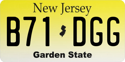 NJ license plate B71DGG