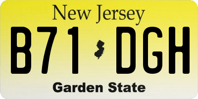 NJ license plate B71DGH